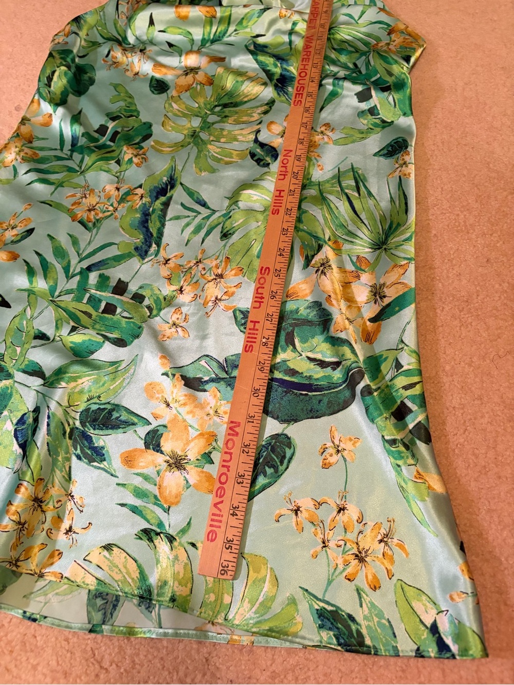 2 Slip Dresses:  Copper Leopard & Green Tropical Satin Slip Dress  XL - Picture 15 of 16